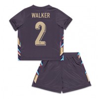 England Kyle Walker #2 Fußballbekleidung Auswärtstrikot Kinder EM 2024 Kurzarm (+ kurze hosen)